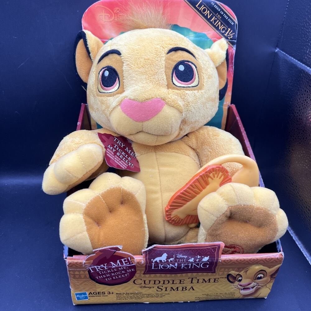 RARE VTG Y2K THE LION KING 1 1/2 CUDDLE TIME SIMBA ANIMATED PLUSH Teether DISNEY